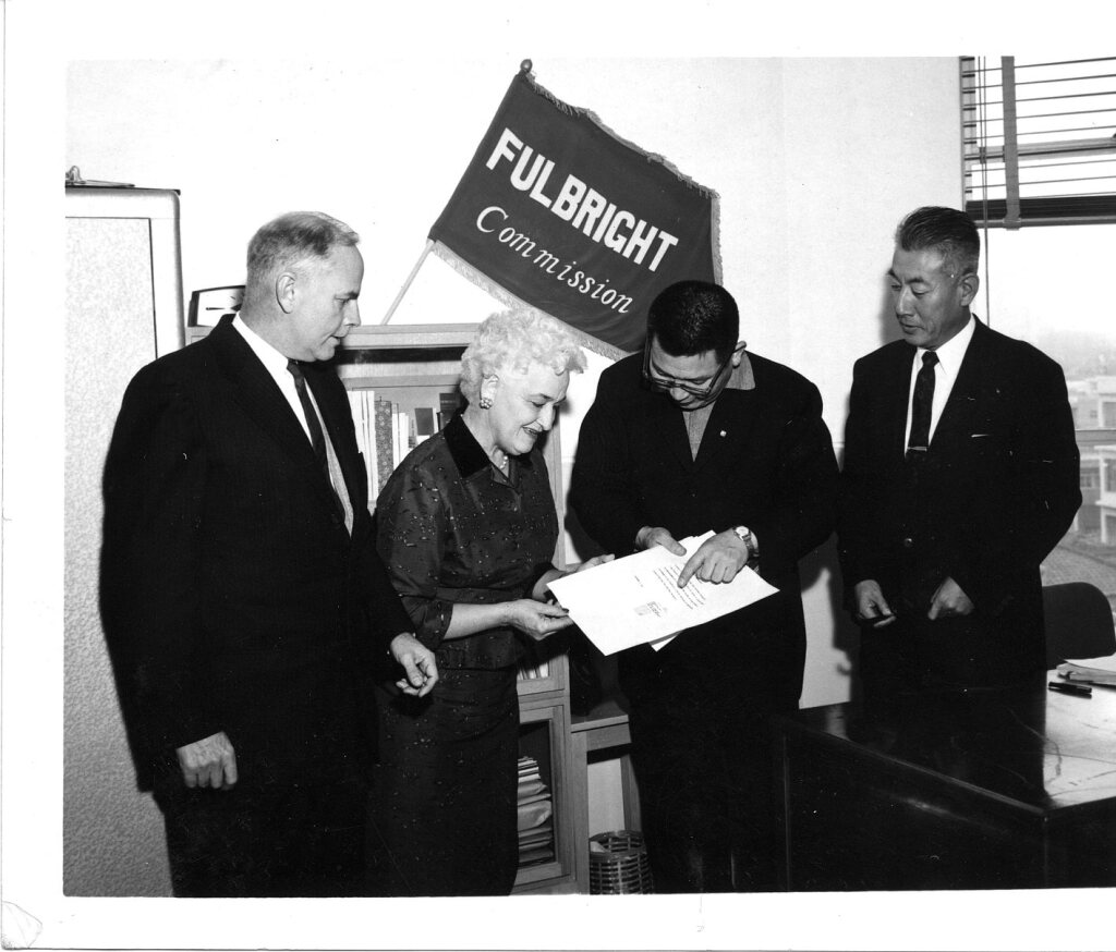 Dr. Belle Boone Beard, Professor of Sociology at Sweet Briar College in Sweet Briar Virginia, was the first American Fulbright Grantee to Korea following formation of the United States Educational Commission in Korea.